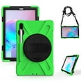 thumbnail image 1 of For Samsung Galaxy Tab S6 Case 10.5 inch SM-T860/T865/T867, 360 Hand Strap, Shoulder Strap, Kickstand, Rugged Drop Protection, Green, 1 of 6