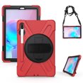 thumbnail image 1 of For Samsung Galaxy Tab S6 Case 10.5 inch SM-T860/T865/T867, 360 Hand Strap, Shoulder Strap, Kickstand, Rugged Drop Protection, Red, 1 of 6