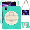 thumbnail image 1 of For iPad Air 11 inch Case 7th/6th (M3/M2) 2025/2024, 360 Hand Strap, Shoulder Strap, Kickstand, Rugged Drop Protection, Mint Green, 1 of 7