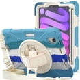 thumbnail image 1 of For iPad Mini 7th/6th Generation Case 8.3 inch 2024/2021, 360 Hand Strap, Shoulder Strap, Kickstand, Rugged Drop Protection, Colourful Blue, 1 of 6