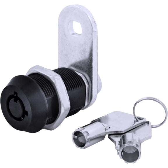 FJM Security 2400AM-BLK-KD Tubular Cam Lock with 7/8" Cylinder and Black Finish, Keyed Different