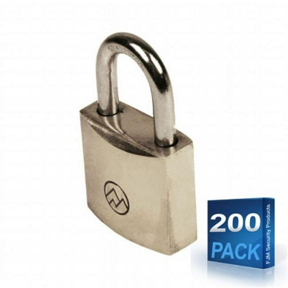 FJM Security BP100-KD-CS200 Mountain Series 1 inch Wide Keyed Different Solid Brass Padlocks, Case Of 200