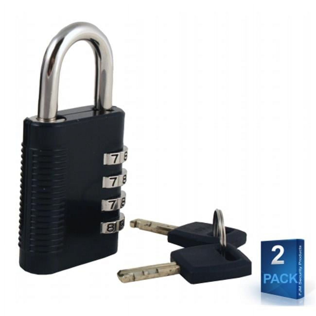FJM Security SX575PK2KEY1 Combination Padlock With Key Override And