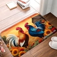 thumbnail image 1 of FJPT Colorful Roosters And Sunflowers Non Slip Flannel Floor Mat Kitchen Mat For Bathroom Kitchen Bedroom Decor 24x16 inch, 1 of 5