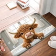 thumbnail image 1 of FJPT Cute Cow In Bathtub Non Slip Flannel Floor Mat Kitchen Mat For Bathroom Kitchen Bedroom Decor 24x16 inch, 1 of 5