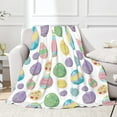 thumbnail image 1 of FJPT Happy Easter Colorful Eggs Flannel Throw Blanket 50x40inch, 1 of 7