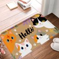 thumbnail image 1 of FJPT Hello Cats Non Slip Flannel Polyester Floor Mat For Bathroom Kitchen Bedroom Decor 31.5x19.7 inch, 1 of 5