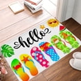 thumbnail image 1 of FJPT Hello Summer Flip Flops And Sun Design Non Slip Flannel Polyester Floor Mat For Bathroom Kitchen Bedroom Decor 31.5x19.7 inch, 1 of 5