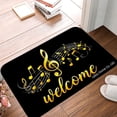 thumbnail image 1 of FJPT Music Notes Welcome Non Slip Flannel Polyester Floor Mat For Bathroom Kitchen Bedroom Decor 16x24 inch, 1 of 5