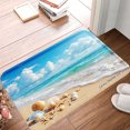 thumbnail image 1 of FJPT Non Slip Flannel Floor Mat Kitchen Mat Beach Scene With Shells And Waves For Bathroom Kitchen Bedroom Decor 24x16 inch, 1 of 5