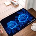 thumbnail image 1 of FJPT Non Slip Flannel Floor Mat Kitchen Mat Blue Rose Design For Bathroom Kitchen Bedroom Decor 24x16 inch, 1 of 5