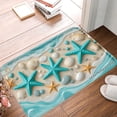 thumbnail image 1 of FJPT Non Slip Flannel Floor Mat Kitchen Mat Starfish Seashell Beach Design For Bathroom Kitchen Bedroom Decor 24x16 inch, 1 of 5