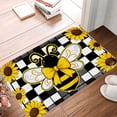thumbnail image 1 of FJPT Non Slip Flannel Polyester Floor Mat Bee And Sunflower Design For Bathroom Kitchen Bedroom Decor 31.5x19.7 inch, 1 of 5
