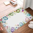 thumbnail image 1 of FJPT Non Slip Flannel Polyester Floor Mat Easter Eggs Flowers Design For Bathroom Kitchen Bedroom Decor 16x24 inch, 1 of 5
