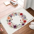 thumbnail image 1 of FJPT Non Slip Flannel Polyester Floor Mat Floral Design With Butterflies For Bathroom Kitchen Bedroom Decor 31.5x19.7 inch, 1 of 5