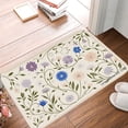 thumbnail image 1 of FJPT Non Slip Flannel Polyester Floor Mat Floral Pattern Soft Absorbent Rug For Bathroom Kitchen Bedroom Decor 16x24 inch, 1 of 5