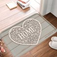 thumbnail image 1 of FJPT Non Slip Flannel Polyester Floor Mat Heart Home Design For Bathroom Kitchen Bedroom Decor 16x24 inch, 1 of 5