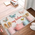 thumbnail image 1 of FJPT Non Slip Flannel Polyester Floor Mat My Kitchen Butterflies And Cookware Design For Bathroom Kitchen Bedroom Decor 16x24 inch, 1 of 5