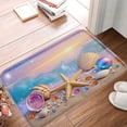 thumbnail image 1 of FJPT Non Slip Flannel Polyester Floor Mat Ocean Shell Starfish Design For Bathroom Kitchen Bedroom Decor 16x24 inch, 1 of 5