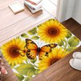 thumbnail image 1 of FJPT Non Slip Flannel Polyester Floor Mat Sunflower Butterfly Design For Bathroom Kitchen Bedroom Decor 31.5x19.7 inch, 1 of 5