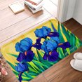 thumbnail image 1 of FJPT Non Slip Flannel Polyester Floor Mat With Blue Iris Flower Design For Bathroom Kitchen Bedroom Decor 16x24 inch, 1 of 5
