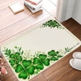 thumbnail image 1 of FJPT Non Slip Flannel Polyester Floor Mat With Clover Design For Bathroom Kitchen Bedroom Decor 31.5x19.7 inch, 1 of 5