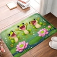thumbnail image 1 of FJPT Non Slip Flannel Polyester Floor Mat With Cute Frogs And Lotus Design For Bathroom Kitchen Bedroom Decor 16x24 inch, 1 of 5