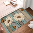 thumbnail image 1 of FJPT Non Slip Flannel Polyester Floor Mat With Daisy And Butterfly Design For Bathroom Kitchen Bedroom Decor 16x24 inch, 1 of 5
