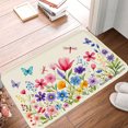 thumbnail image 1 of FJPT Non Slip Flannel Polyester Floor Mat With Floral Butterfly Design For Bathroom Kitchen Bedroom Decor 31.5x19.7 inch, 1 of 5