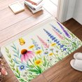 thumbnail image 1 of FJPT Non Slip Flannel Polyester Floor Mat With Floral Design For Bathroom Kitchen Bedroom Decor 16x24 inch, 1 of 5