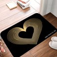 thumbnail image 1 of FJPT Non Slip Flannel Polyester Floor Mat With Gold Heart Design For Bathroom Kitchen Bedroom Decor 31.5x19.7 inch, 1 of 5