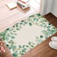 thumbnail image 1 of FJPT Non Slip Flannel Polyester Floor Mat With Leaf Pattern For Bathroom Kitchen Bedroom Decor 16x24 inch, 1 of 5