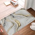 thumbnail image 1 of FJPT Non Slip Flannel Polyester Floor Mat With Marble Pattern For Bathroom Kitchen Bedroom Decor 16x24 inch, 1 of 5