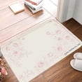 thumbnail image 1 of FJPT Non Slip Flannel Polyester Floor Mat With Rose Pattern For Bathroom Kitchen Bedroom Decor 16x24 inch, 1 of 3