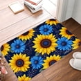 thumbnail image 1 of FJPT Non Slip Flannel Polyester Floor Mat With Sunflower And Blue Flower Pattern For Bathroom Kitchen Bedroom Decor 31.5x19.7 inch, 1 of 5