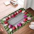 thumbnail image 1 of FJPT Non Slip Flannel Polyester Floor Mat With Tulip Design For Bathroom Kitchen Bedroom Decor 31.5x19.7 inch, 1 of 5