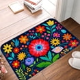 thumbnail image 1 of FJPT Non Slip Flannel Polyester Floor Mat With Vibrant Floral Design For Bathroom Kitchen Bedroom Decor 16x24 inch, 1 of 5