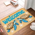 thumbnail image 1 of FJPT Welcome Sea Turtle Non Slip Flannel Polyester Floor Mat For Bathroom Kitchen Bedroom Decor 16x24 inch, 1 of 5