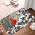 thumbnail image 1 of FJPT Winter Cardinal And Snowy Pine Tree Non Slip Flannel Floor Mat Kitchen Mat For Bathroom Kitchen Bedroom Decor 31.5x19.7 inch, 1 of 5