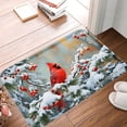 thumbnail image 1 of FJPT Winter Cardinal Bird On Snowy Branch Floor Mat Kitchen Mat For Bathroom Kitchen Bedroom Decor 24x16 inch, 1 of 5