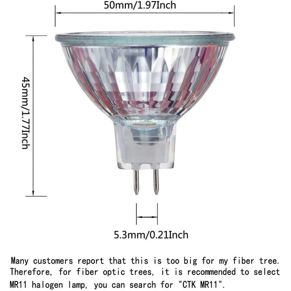 FJSHN-10Watt 12Volt MR16 Halogen Light Bulbs, 120 Lumens Bi Pin Wide Beam 4000Hr Life, 2700K Warm White Precision Reflector Fiber Optic Light Bulb (6 Pack)