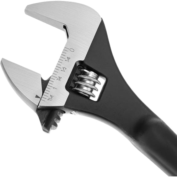 FJSHN-12-Inch Adjustable Spud Wrench, Heavy Duty Alloy Steel, SAE and Metric Scale Marked