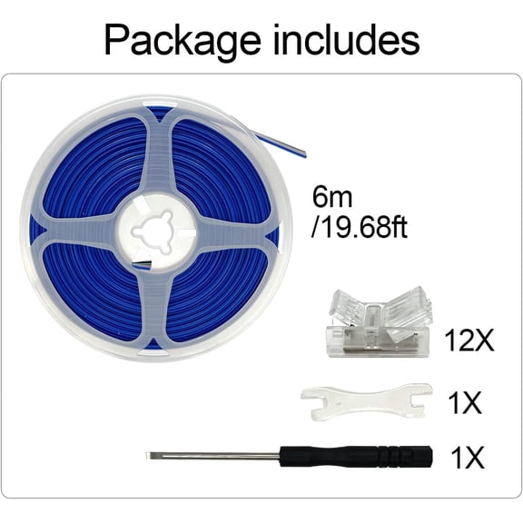 FJSHN-12 Pack COB Led Strip Light Connectors, 4 Pin, Led Strip to Wire Solderless Transparent Track Lighting Adapter, 6M/19.68ft Led Wire Extension Cable for RGB 5050 Led Tape, 12/24V