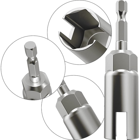 FJSHN-2 Pack (13mm,19mm) 1/4 Inch Hex Shank Nut Driver Power Wing Nut Driver Set Bit Socket Wrenches Tools Set Slot Wing Nuts Drills Bits for Panel Nuts Screws Eye C Hook Bolt