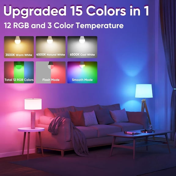 FJSHN-2-Pack A19 Rechargeable Light Bulbs with Remote, 15 Colors Shift + Dimmable Battery Operated Detachable LED Bulbs with 3 Timer, Wireless Emergency Puck Light Bulb for Lamps Wall Sconce, Non-Har