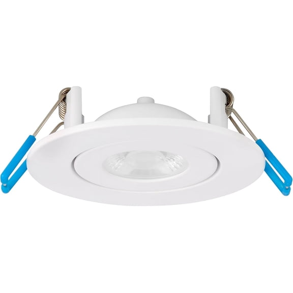 FJSHN-2 in. Rotatable Ultra-Thin Recessed LED Floating Gimbal Downlight, 400 Lumens, 5 CCT Selectable 2700K/3000K/3500K/4000K/5000K, Dimmable, 90 CRI, IC Rated, Canless, Junction Box Included