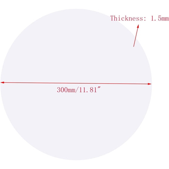 FJSHN-2pcs 12" Diameter Round Lampshade Diffuser 1.5mm Thick Frosted White Acrylic Lamp Cover Diffusers for Table/Floor/Ceiling/Wall Lamps
