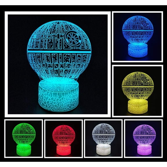 FJSHN-3D Optical Illusion Night Light, Visual Creative LED Desk Lamp Touch Control and Remote Control 16 Colors Dimmable Change USB Powered for Home Decorations or Holiday Gifts