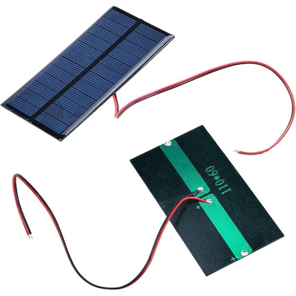 FJSHN-4 Pcs Mini Solar Panel,1W DC 6V Polysilicon Solar Cell Charger Module,with 30cm Cable,Small Photovoltaic Power Cells Charge,for Scientific Research Projects,Making Lawn Lights,Landscape Lights,