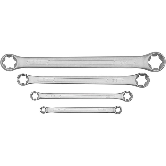 FJSHN-4-Pcs Star Wrench Set E-Torx Box Wrench Set Tork E-Ring Spanner Set E6 E8 E10 E12 E14 E18 E20 E24